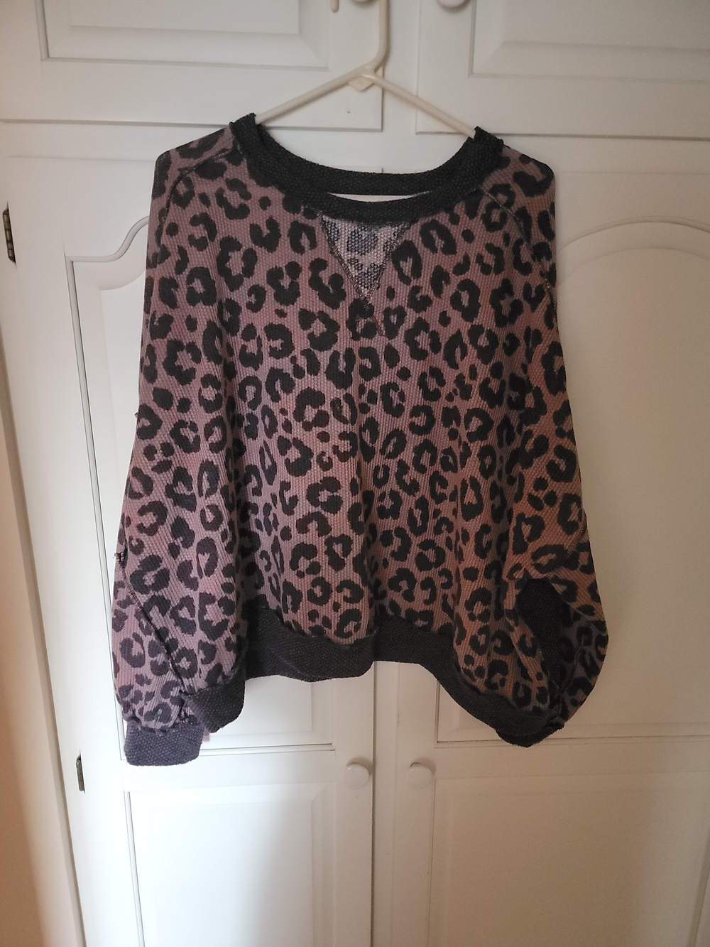 Leopard Print Relaxed Pullover Sweater
